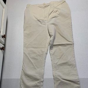 Tomorrows Mother Sport Sz S Cream Color Corduroy Pants Bootcut Adj Waist  97% Co